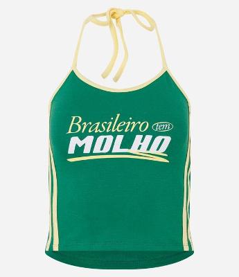 Blusa de Alça com Estampa Brasileiro tem Molho