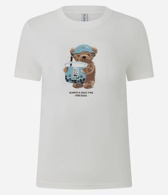 Camiseta em Cotton com Estampa de Urso