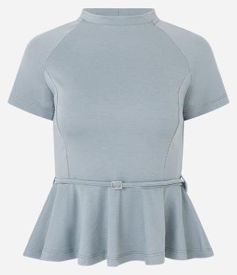 Blusa Peplum em Ponto Roma com Detalhe de Cinto