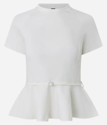 Blusa Peplum em Ponto Roma com Detalhe de Cinto