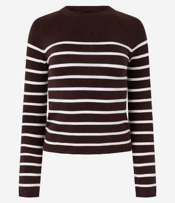 Blusa em Tricô com Cava Raglan e Listras