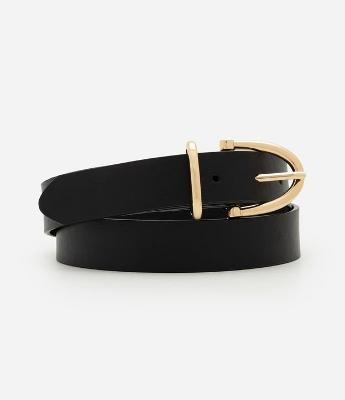 Cinto Médio em PU com Fivela Light Gold