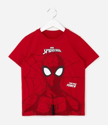 Camiseta Infantil com Estampa Homem-Aranha – Tam 4 a 12 Anos
