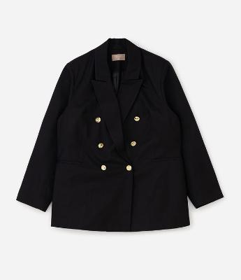 Blazer Alfaiatado com Botões Dourados Curve & Plus Size
