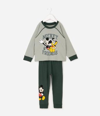 Pijama Infantil com Estampa Mickey e Pluto – Tam 1 a 4 Anos