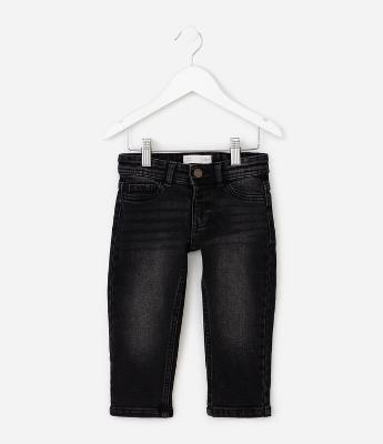 Calça Infantil em Jeans com Lavagem Estonada – Tam 1 a 6 Anos