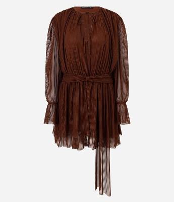 Vestido Curto em Tule com Faixa na Cintura