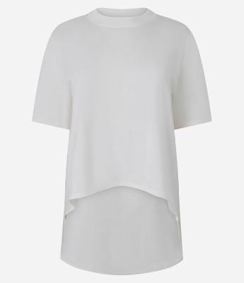Camiseta Ampla com Barra Mullet em Algodão