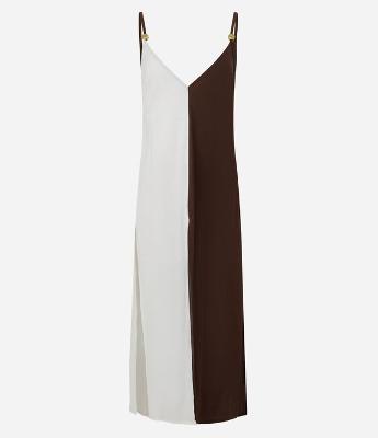 Saída de Praia Vestido Bicolor com Aviamento nas Alças