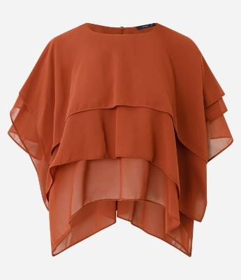 Blusa em Chiffon com Camadas Sobrepostas
