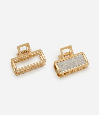 Kit 2 Piranhas Retangulares Metal Light Gold