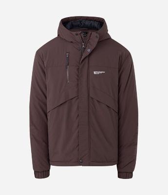 Jaqueta Masculina Parka Outdoor com Capuz e Recortes
