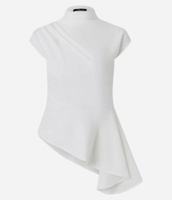 Blusa Assimétrica Estruturada com Gola Alta