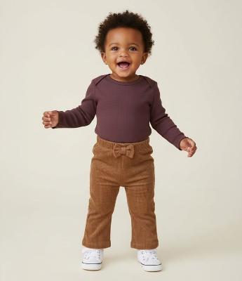 Calça Flare Infantil em Veludo Cotelê com Laço – Tam 0 a 18 Meses
