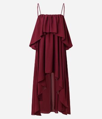 Vestido Amplo em Chiffon com Camadas