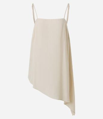 Blusa de Alcinha em Chiffon com Barra Assimétrica