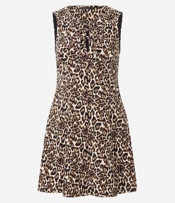 Vestido Curto Animal Print em Bengaline