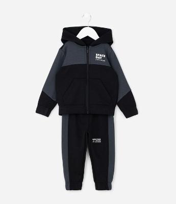 Conjunto Infantil em Bloco de Cores e Lettering Space Day – Tam 1 a 6 Anos