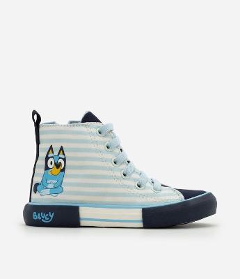 Tênis Infantil Abotinado Listrado com Estampa Bluey – Tam 20 a 27