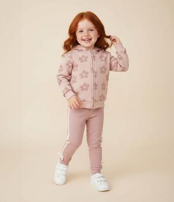 Casaco Comfort Infantil com Capuz e Estampa Floral – Tam 1 a 6 Anos