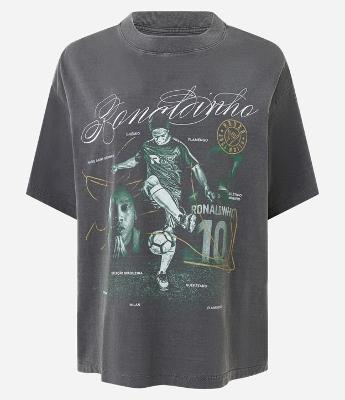 Camiseta Boxy Ronaldinho com Efeito Estonado