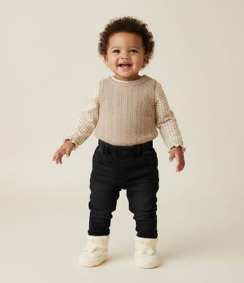 Body Infantil com Colete em Textura Tricô – Tam 0 a 18 Meses