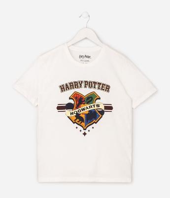 Camiseta Infantil com Estampa Brasões de Hogwarts – Tam 5 a 14 Anos