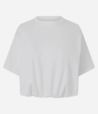 Blusa Boxy em Algodão com Barra Balonê
