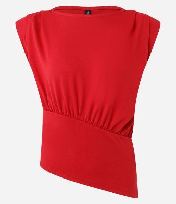 Blusa em Ponto Roma com Ombreira e Pala