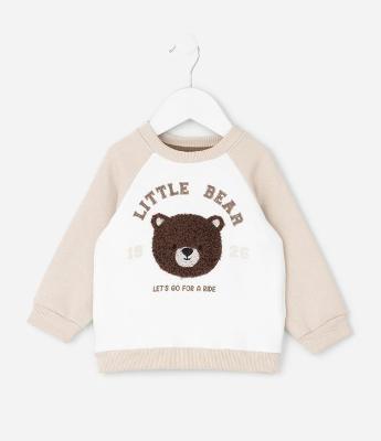 Casaco Infantil em Moletom com Felpa e Estampa Urso – Tam U