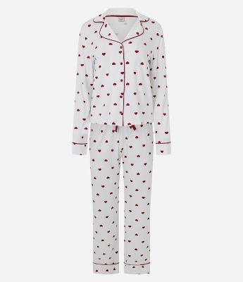 Pijama Longo Americano Poá Namorados