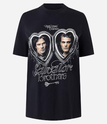 Camiseta em Algodão com Estampa Salvatore Brothers
