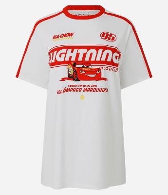 Camiseta em Algodão com Estampa Carros Relâmpago Marquinhos