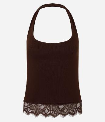 Blusa Frente Única com Barra Rendada