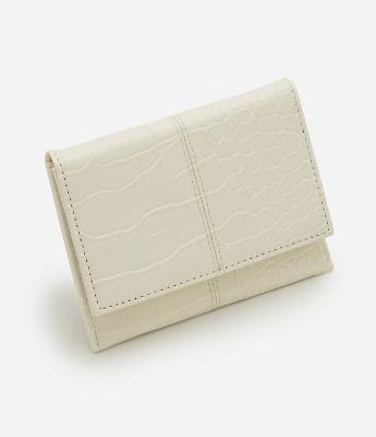 Carteira Envelope Pequena com Textura Croco