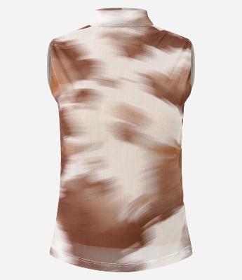 Blusa em Tule com Estampa Abstrata