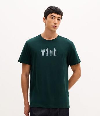 Camiseta Manga Curta em Algodão com Estampa Cerveja