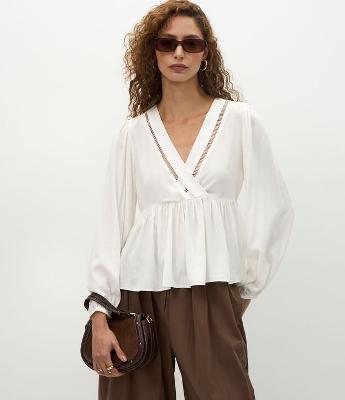 Bata em Viscose com Decote Transpassado