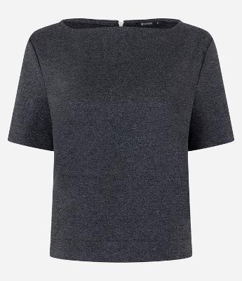 Blusa em Ponto Roma com Faixa Lateral e Zíper Traseiro