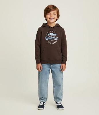 Casaco Infantil com Capuz e Lettering – Tam 5 a 14 Anos