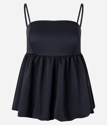 Blusa Balonê com Decote Quadrado e Alças Finas