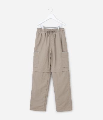 Calça Vira Bermuda Infantil com Bolsos Cargo – Tam 5 a 14 Anos