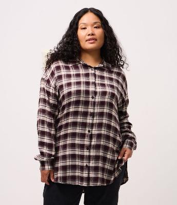 Camisa Xadrez Fio Tinto Manga Longa Curve & Plus Size