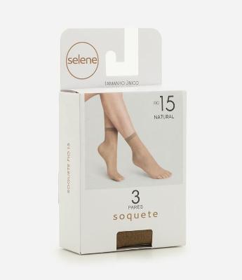 Kit 03 Pares Meias Cano Baixo Fio 15 Selene