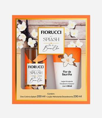  Kit Deo Colônia Splash 200ml + Loção Hidratante 200ml Flor de Baunilha
