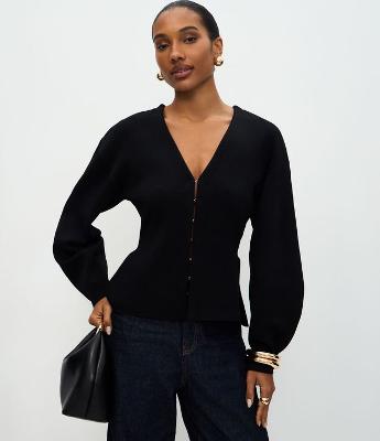 Cardigan Regular em Tricô com Abotoamento por Ganchos