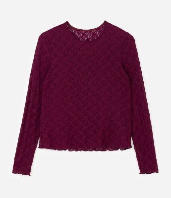 Blusa com Renda Floral e Forro Interno Curve & Plus Size