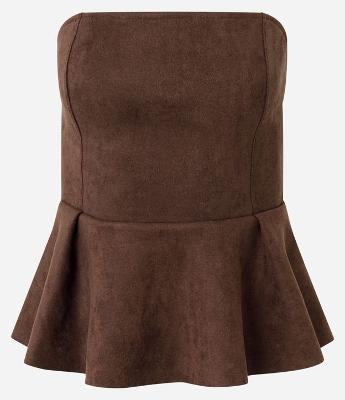 Blusa Peplum Tomara que Caia em Suede