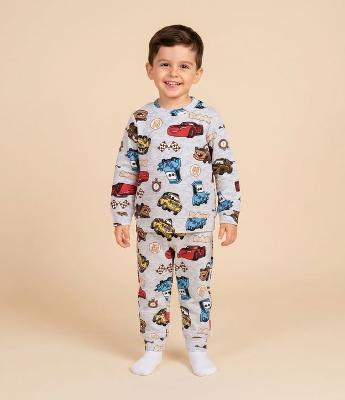 Pijama Infantil com Estampa Fullprint Carros – Tam 2 a 8 Anos