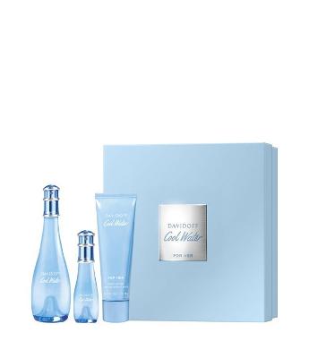 Kit Davidoff Cool Water Woman EDT 100ml + Body Lotion 75ml + Travel Size 15ml